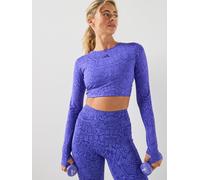 adidas Women's PrimeLift Workout Snake Twist Reversible Long Sleeve Top, Purple, Size M, Women Purple