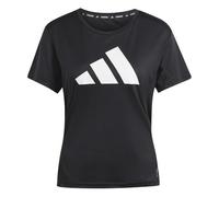 adidas Women's Run It Stripes Tee, Black, XS
