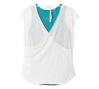 Adidas Women's Run SS Layer T T-Shirt - White/Green/Talco/Eqtver, Size 34