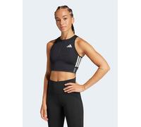 adidas Women's Running Adizero Crop Zip Tank, Black, Size L, Women Black