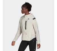 adidas Womens Running Jacket Marathon Hood Ladies Coat Off White Water Repellent