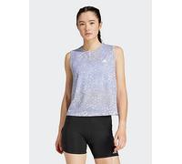 adidas Womens Running Own The Run Printed Tank - Grey, Dash Grey/Violet Tone, Size Xl, Women Dash Grey/Violet Tone