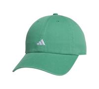 adidas Women's Saturday Hat, Relaxed Fit Athletic Adjustable Cotton Baseball Cap, Semi Court Green/White/3.0, One Size