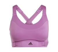 adidas Womens Scoop Neck Compression Fit Bra in Sepuli/Black - Pink - Size 2XL