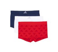 adidas Women's Seamless Boy Shorts Underwear 3-Pack, Vivid Red W. Logo Jacq/White/Night Indigo, L