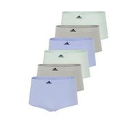 adidas Women's Seamless Boyshort Underwear Multipack, Blue Dawn Scallop/Heather Grey/Linen Green, L