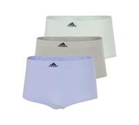 adidas womens Seamless Boyshort Underwear Multipack, Blue Dawn Scallop/Heather Grey/Linen Green, M