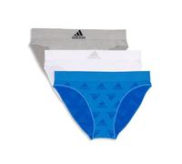Adidas Women's Seamless Brief Panties 3-Pack, Pulse Blue Jacq/Heather Grey/White, M