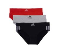 Adidas Women's Seamless Hipster Underwear 3 Pack Panties, Black with Stripes/Heather Grey/Vivid Red, XL (Pack of 3)