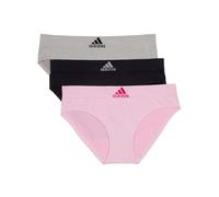 adidas Women's Seamless Hipster Underwear 3 Pack Panties, Pink Heather/Black/Heather Grey, L