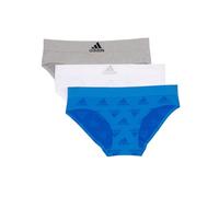 adidas Women's Seamless Hipster Underwear 3 Pack Panties, Pulse Blue Jacq/Heather Grey/White, L