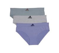 adidas Women's Seamless Hipster Underwear 3 Pack Panties, Silver Violet/Heather Grey/Silver Green, S