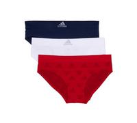 adidas Women's Seamless Hipster Underwear 3 Pack Panties, Vivid Red W. Logo Jacq/White/Night Indigo, M