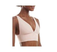 adidas Women's Seamless Micro Stretch Longline Plunge Lounge Bra, Peach Whip, XL