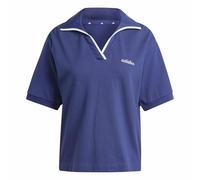 adidas Women's Seasonal Essentials Colorpop Polo with Embroidered Graphic, Dark Blue/White, M