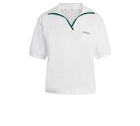 adidas Women's Seasonal Essentials Colorpop Polo with Embroidered Graphic, White/Collegiate Green, S