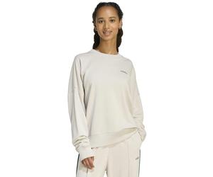 adidas Women's Seasonal Essentials Colorpop Sweatshirt with Embroidered Graphic - Wonder Alumina/Collegiate Green - Grey - Size: Small