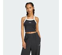 adidas Women's Seasonal Essentials Colorpop Tank with Embroidered Graphic, Black/Off White, L