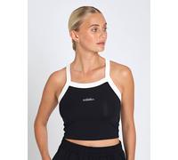 adidas Women's Seasonal Essentials Colorpop Tank with Embroidered Graphic, Black/Off White, M