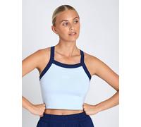 adidas Women's Seasonal Essentials Colorpop Tank with Embroidered Graphic - Crystal Sky/White - XS - Blue