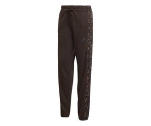 adidas Women's Seasonal Essentials Leopard Print French Terry Pants with 3-Stripes, Aurora Coffee/Multicolor, S