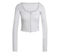 adidas Women's Seasonal Essentials Rib Cardigan, Light Grey Heather, XL