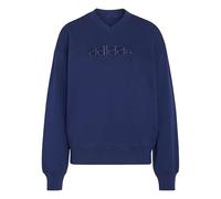 adidas Women's Seasonal Essentials Satin V-Neck Sweatshirt, dark blue, XS