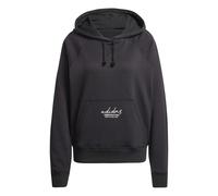 adidas Women's SIGNATURE GRAPHIC EMBROIDERY FRENCH TERRY LOOSE HOODIE, black, S