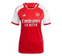 adidas Women's Soccer Arsenal 23/24 Home Jersey - Celebrate a Unique Anniversary with Lightning Bolts and Gold Details, Better Scarlet / White, M