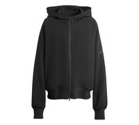 adidas Women's Soft Lux Full-Zip Hoodie Sweatshirt, black, L Short