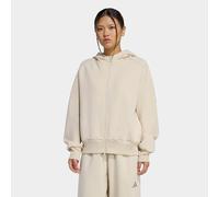 adidas Women's Soft Lux Full-Zip Hoodie Sweatshirt, Crystal Linen, M