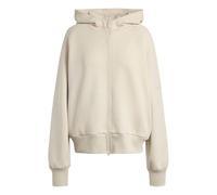 adidas Women's Soft Lux Full-Zip Hoodie Sweatshirt, Crystal Linen, XL