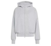 adidas Women's Soft Lux Full-Zip Hoodie Sweatshirt, light grey heather, S