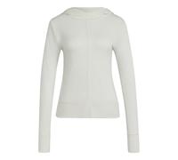 adidas Women's Soft Lux Sheer Hooded Long-Sleeve Shirt, Off White, L