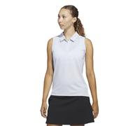 adidas Women's Solid Ottoman Sleeveless Polo Shirt, Crystal Sky, L