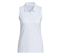 adidas Women's Solid Ottoman Sleeveless Polo Shirt, Crystal Sky, M
