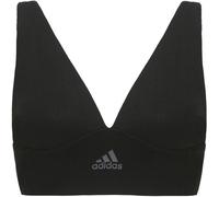 adidas Women's Micro-Stretch Lounge Bra-Seamless Comfort & Support Plunge, Opaque, Black, S