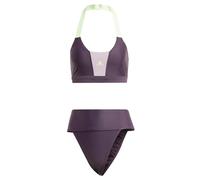 adidas Women's Sportswear Colorblock Bikini, Aurora Black/Preloved Fig, S