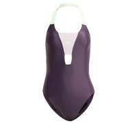 adidas Women's Sportswear Colorblock Swimsuit, Aurora Black/Preloved Fig, 38