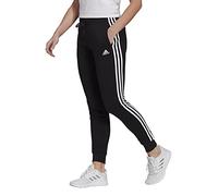 adidas Women's Standard Essentials Fleece 3-Stripes Pants, Black/White, Small
