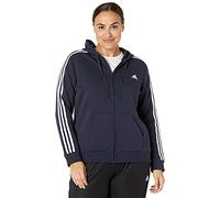 adidas Women's Standard Essentials Full-Zip Hoodie, Ink/White, Medium