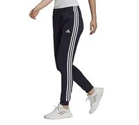 adidas Women's Standard Essentials Single Jersey 3-Stripes Pants, Legend Ink/White, Medium