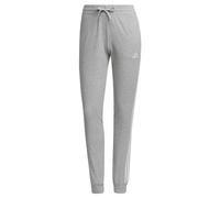 adidas Women's Standard Essentials Single Jersey 3-Stripes Pants, Medium Grey Heather/White