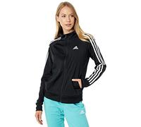 adidas Women's Standard Essentials Warm-Up Slim 3-Stripes Track Top, Black, Small