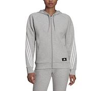 adidas Women's Standard Sportswear Future Icon 3-Stripes Hooded Tracktop, Medium Grey Heather