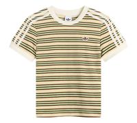 Adidas Women's Striped Terry T-Shirt Multicolor/Easy Yellow XS