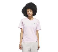 adidas Women's Summer Slide Graphic Vneck T-Shirt, Clear Pink, S