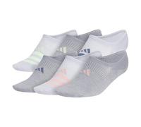 adidas Women's Superlite 3.0 6-Pack Super No Show, Athletic Socks, Invisible Ultra Low-Profile, Cushion & Arch Compression, Clear Onix Grey/Semi Green Spark/Preloved Ink Blue, M