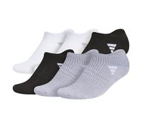 adidas Women's Superlite 3.0 No Show Athletic Socks Low-Profile Fit with Targeted Padding and Arch Compression (6 Pairs), White/Black/Grey, Large