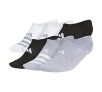 adidas womens Superlite 3.0 Super No Show Athletic Socks (6-pair) Ultra Low-profile With Targeted Cushion, White/Black/Grey, Medium